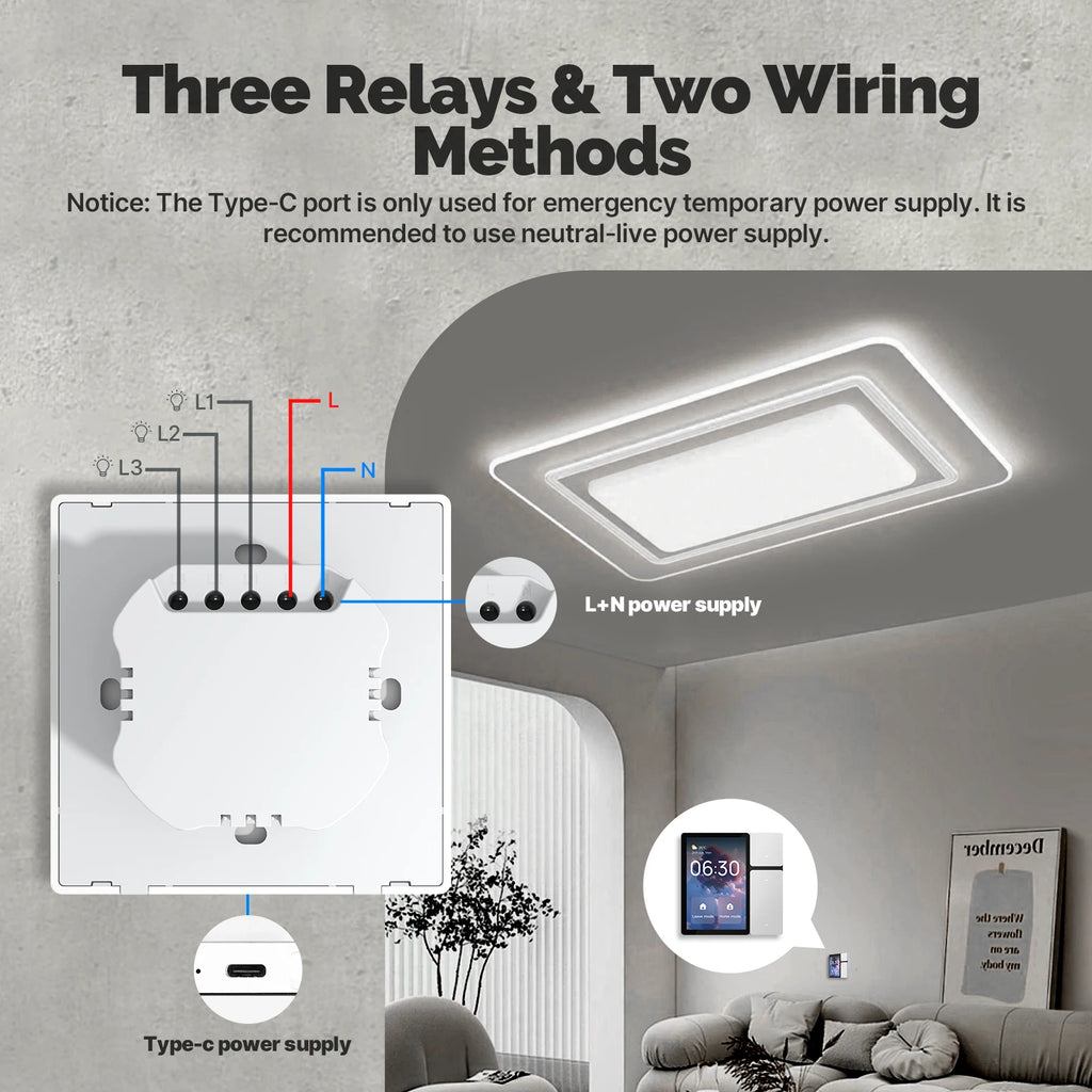 Smart Home Control Panel 3.5 Inch WiFi Touch Screen EU Model Tidesmit
