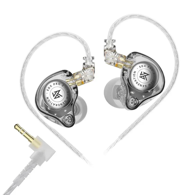 KZ EDX Pro In-Ear Monitors | HiFi Wired 3.5mm Earphones | Tidesmit Clear NO MIC 3.5MM Tidesmit