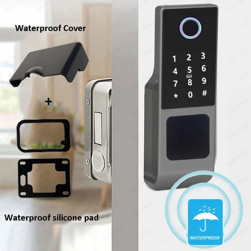 Waterproof Tuya Wifi Smart Lock Fingerprint RFID Card Passcode APP Remote Control TTLock Bluetooth Entry Electronic Rim Lock