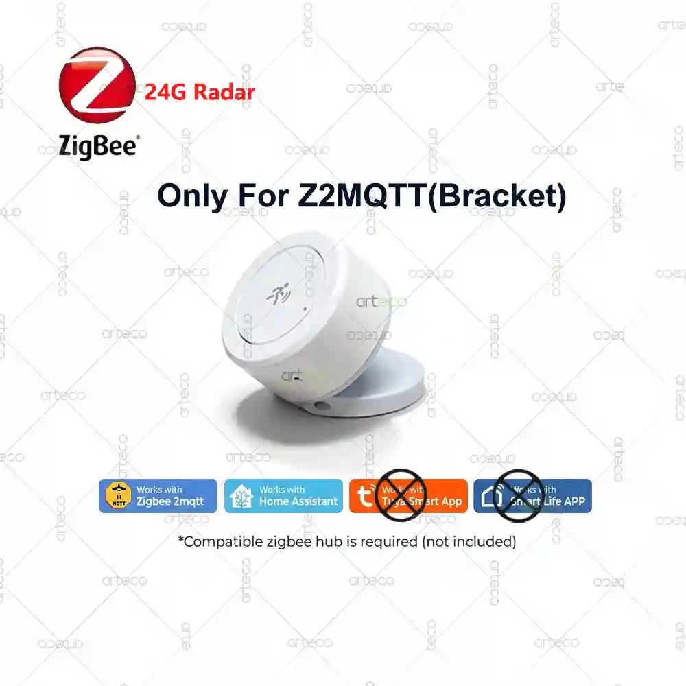 Zigbee MmWave Presence Sensor for Precise Smart Home Detection For Z2MQTT(Bracket) Tidesmit