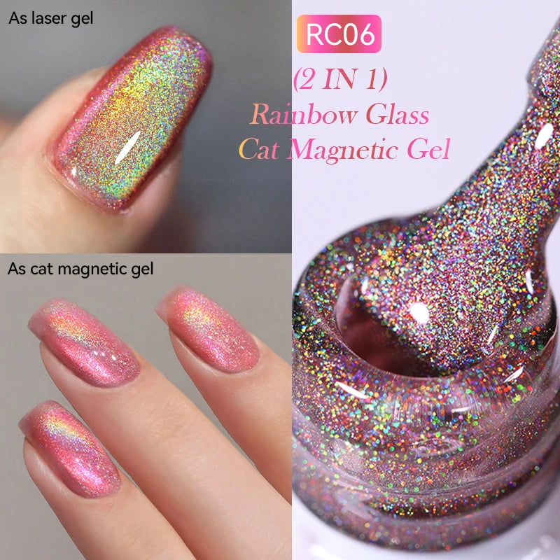 Magnetic Cat Eye Gel Nail Polish – Reflective UV Soak Off Kit Permanent Makeup Machines LC-RC06 Tidesmit