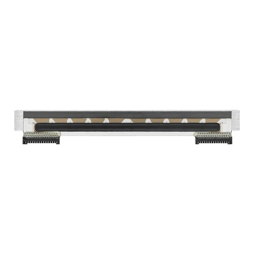 Thermal printhead with black ribbon window and multiple contact rows