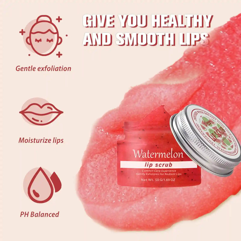 Watermelon Lip Scrub | Moisturizing Lip Treatment & Exfoliator by Tidesmit Lip Care Tidesmit
