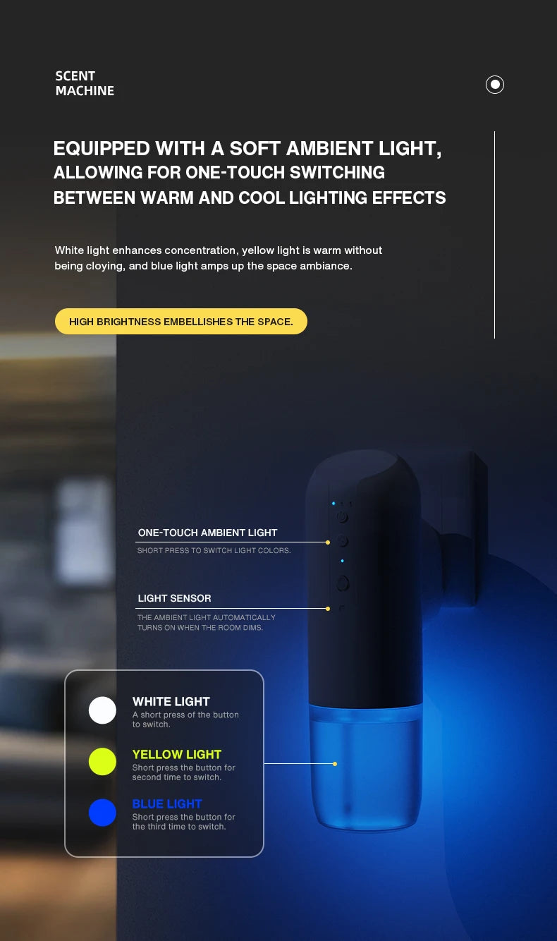 NAMSTE Wall Plug Aroma Diffuser Smart Bluetooth Control Fragrance Diffuser for Home Smell Air Freshener Automatic Spray Diffuser