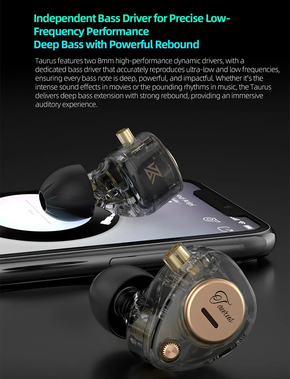 Tidesmit Dual Dynamic Driver Wired Earphones With Microphone Tidesmit