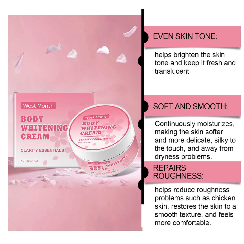 Body Whitening Niacinamide Brighten Cream For Intimate Parts Underarm Bleach Knees Lighten Thigh Inner Korean Skin Care Products