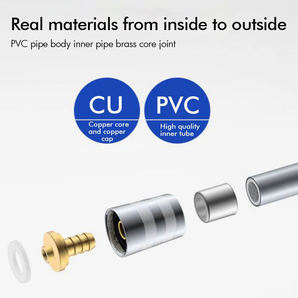 Shower Hose Accessories Rubber Tube 1.2/1.5M Bidet Sprayer Replacement ABS Flexible Handheld Shower Hose Non Toxic Spare Tube