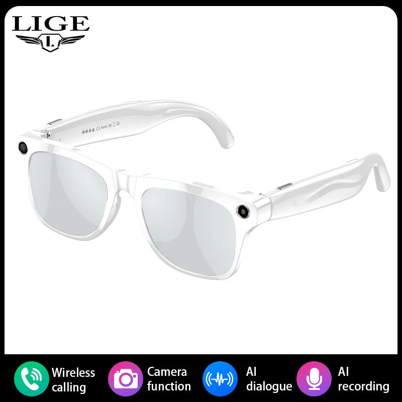 Tidesmit Smart Glasses with Camera, Bluetooth Audio and Voice Control silver A Tidesmit