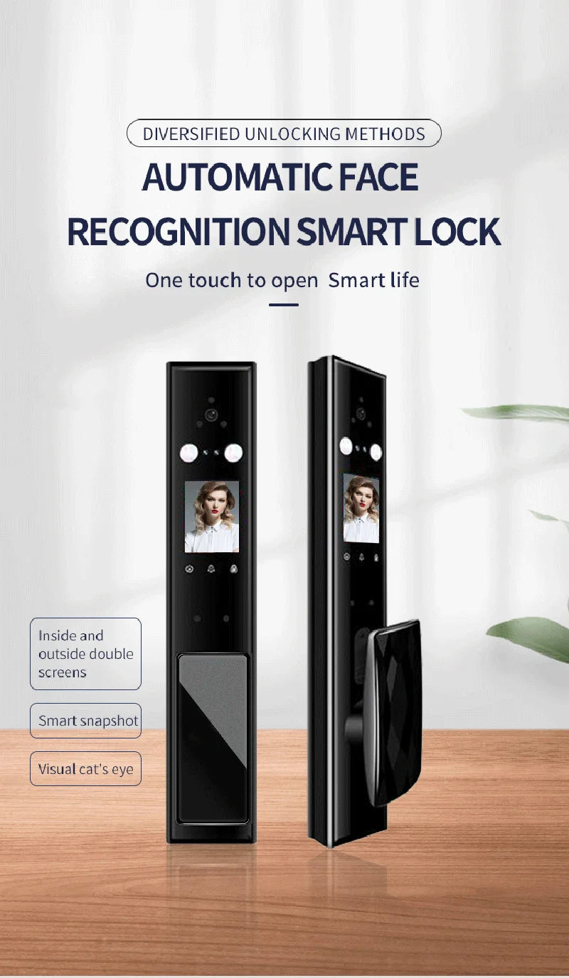 Intelligent Lock for Apartment Face and Palm Vein Recognition Smart Door Lock With Camera Cat Eye Fingerprint Door Lock