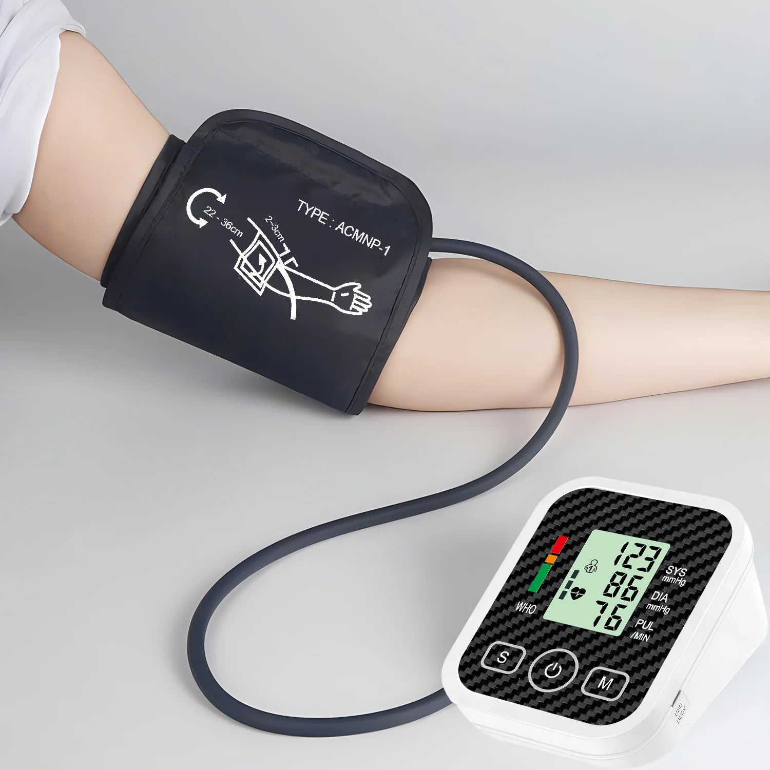 Electronic Blood Pressure Monitor Medical Home Arm Blood Pressure Monitor Heart Rate Measuring Device Upper Arm Sphygmomanometer