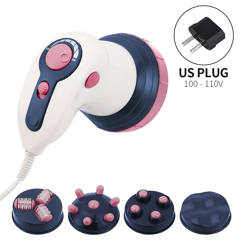 Electric Body Massager 4-in-1 Roller for Deep Tissue Muscle Relaxation Relaxation Treatment US PLUG (100-110V) Tidesmit