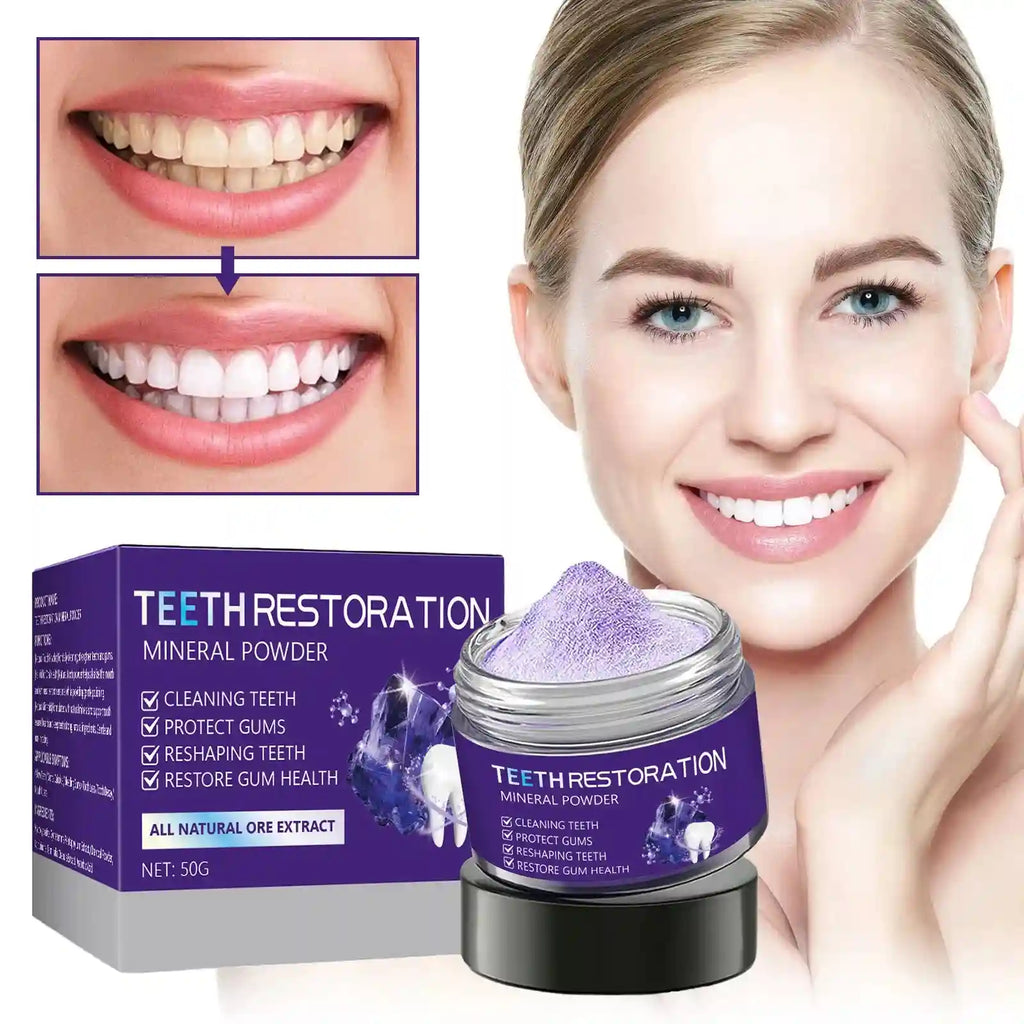 Tidesmit purple mineral tooth powder for enamel-safe teeth whitening and gum health