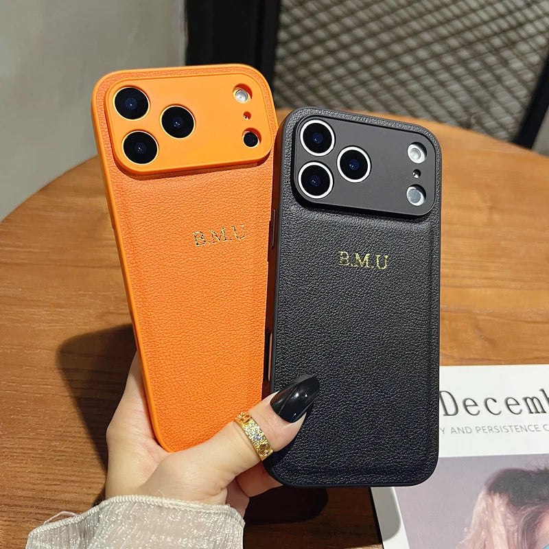Personalized Leather iPhone Case - Shock-Absorbing Monogram Cover Tidesmit