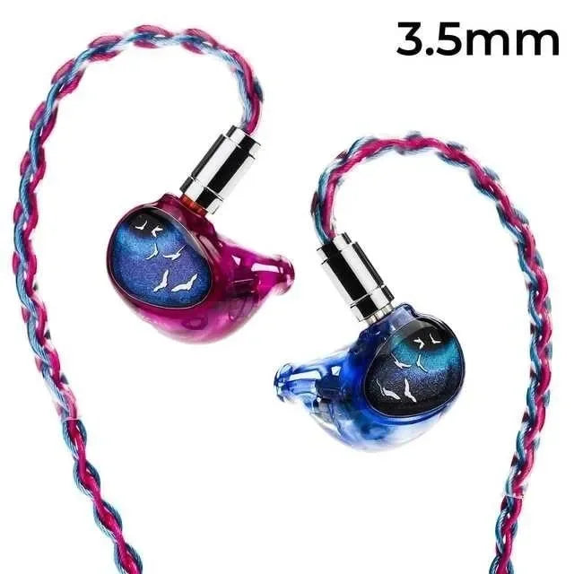 Kinera Celest Phoenixcall 5-Driver Hybrid In-Ear Monitors | Tidesmit Purple-Blue-3.5mm Tidesmit