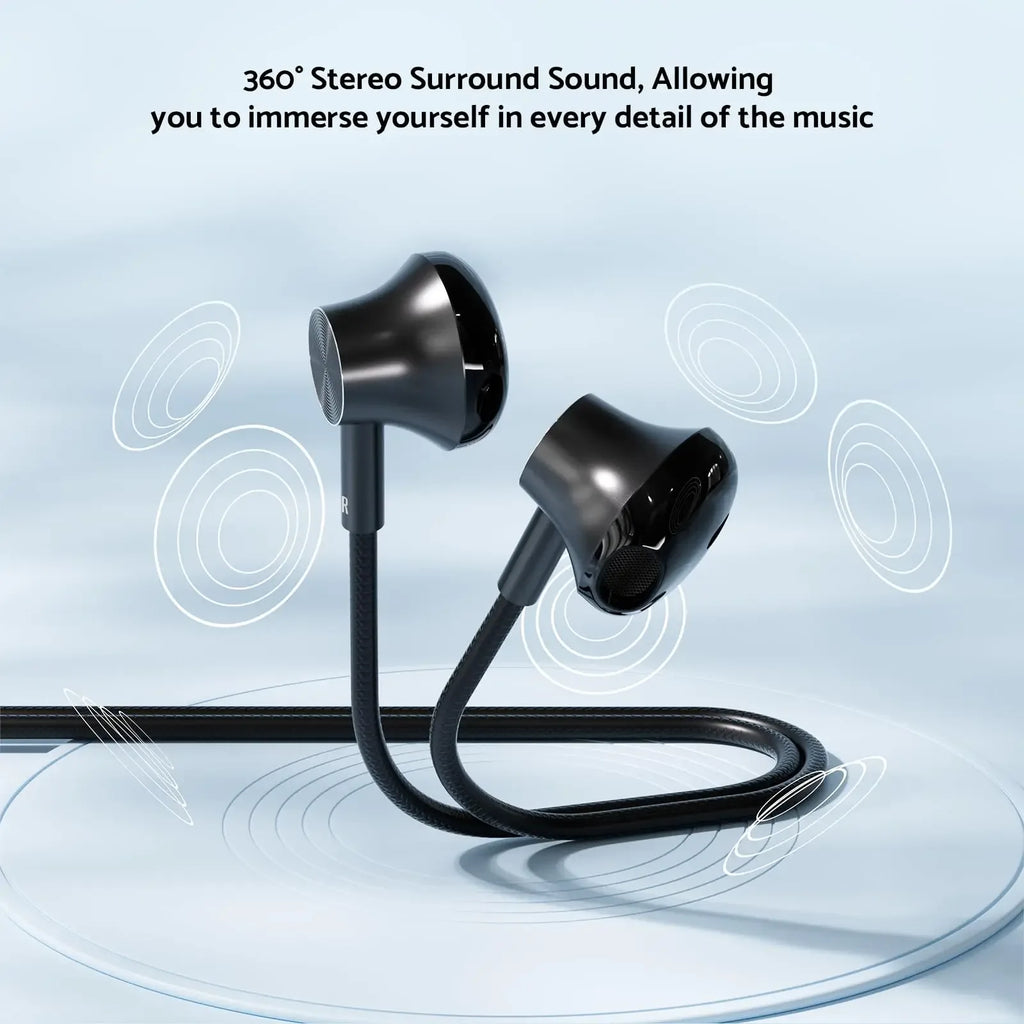 Tidesmit USB C Wired Headphones - HiFi Stereo Audio with Mic Tidesmit