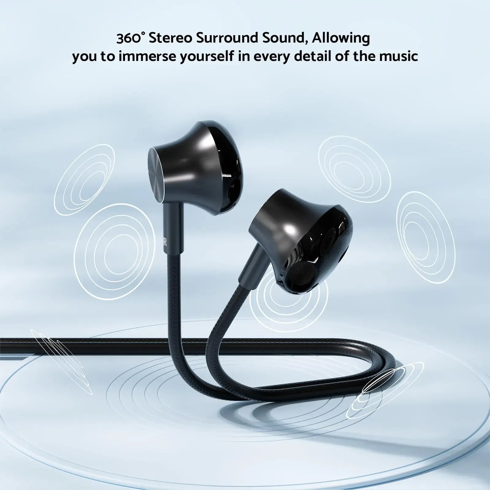 Tidesmit USB C Wired Headphones - HiFi Stereo Audio with Mic Tidesmit