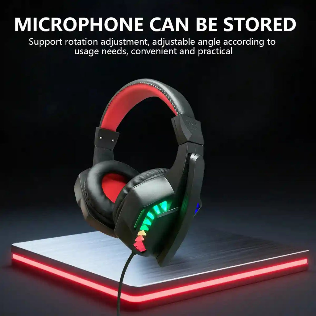 Wired Gaming Headset with RGB Lighting - Over-Ear Precision Audio Tidesmit
