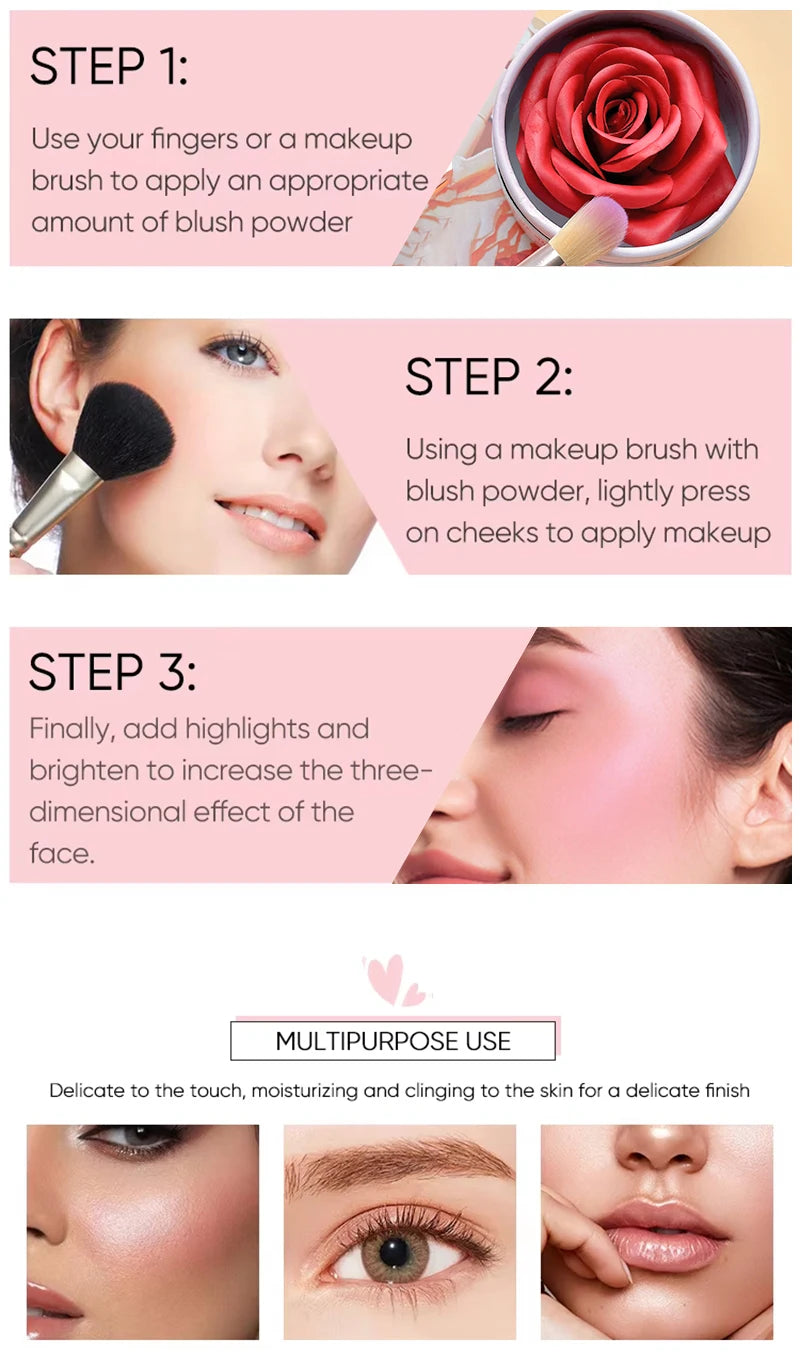 Tidesmit matte petal blush and highgloss contouring cream palette for sculpted face makeup detail view