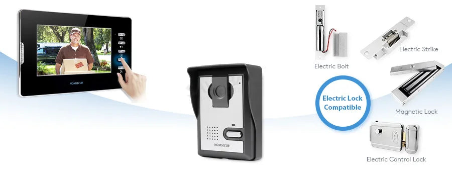 Video Door Phone Doorbell Intercom System 7" Monitor IR Camera Night Vision 1V1