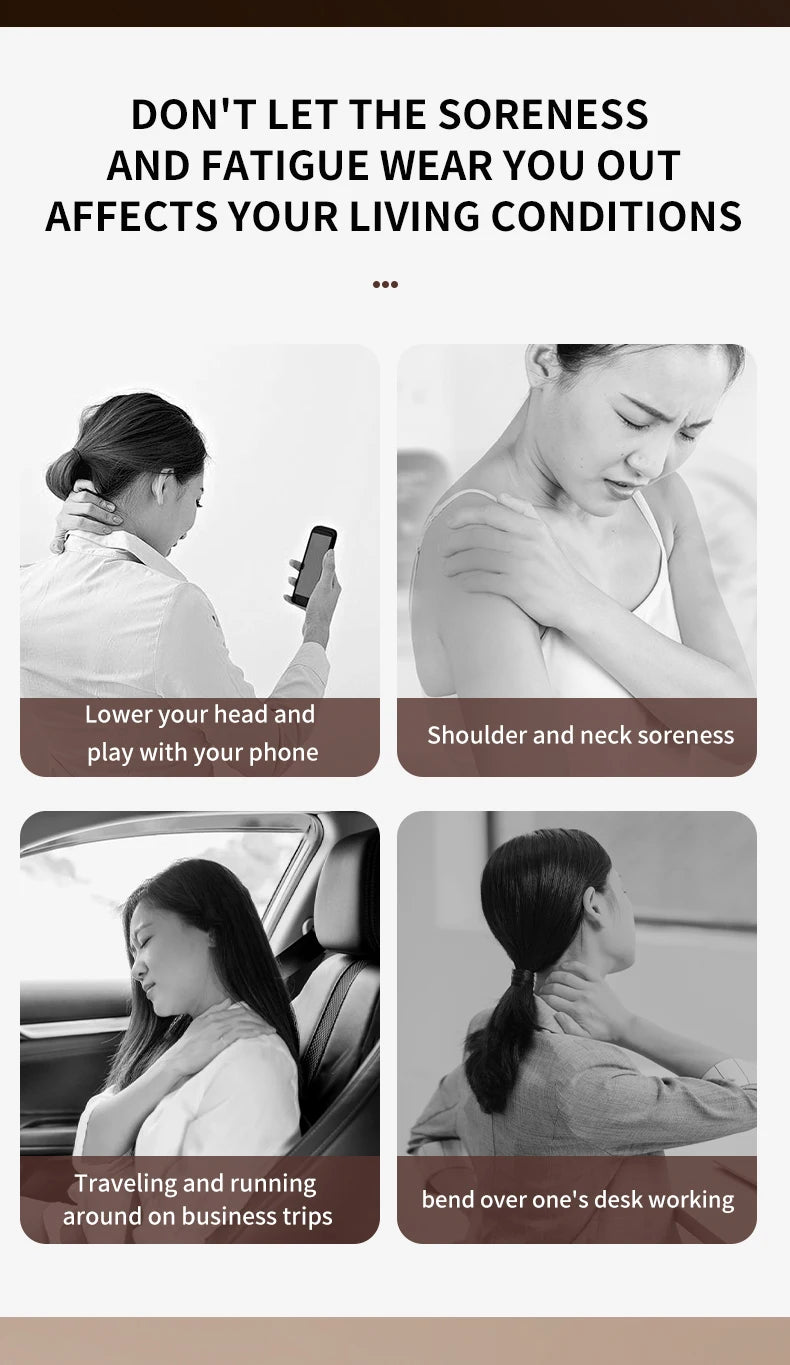 Electric Neck and Shoulder Massager - Deep Tissue Heat Therapy Device Massage Cushion Tidesmit