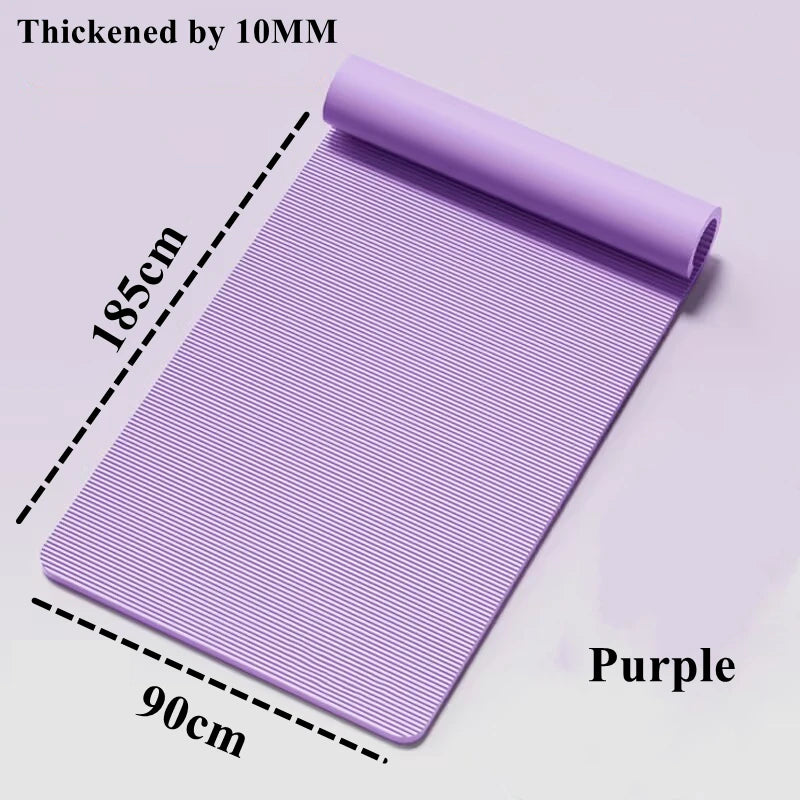 200/185×80/90cmYoga Mat Travel Fitness Exercise 10mm Thicknesses for Yoga Pilates Floor Workouts Thicken Widen Moisture-proof