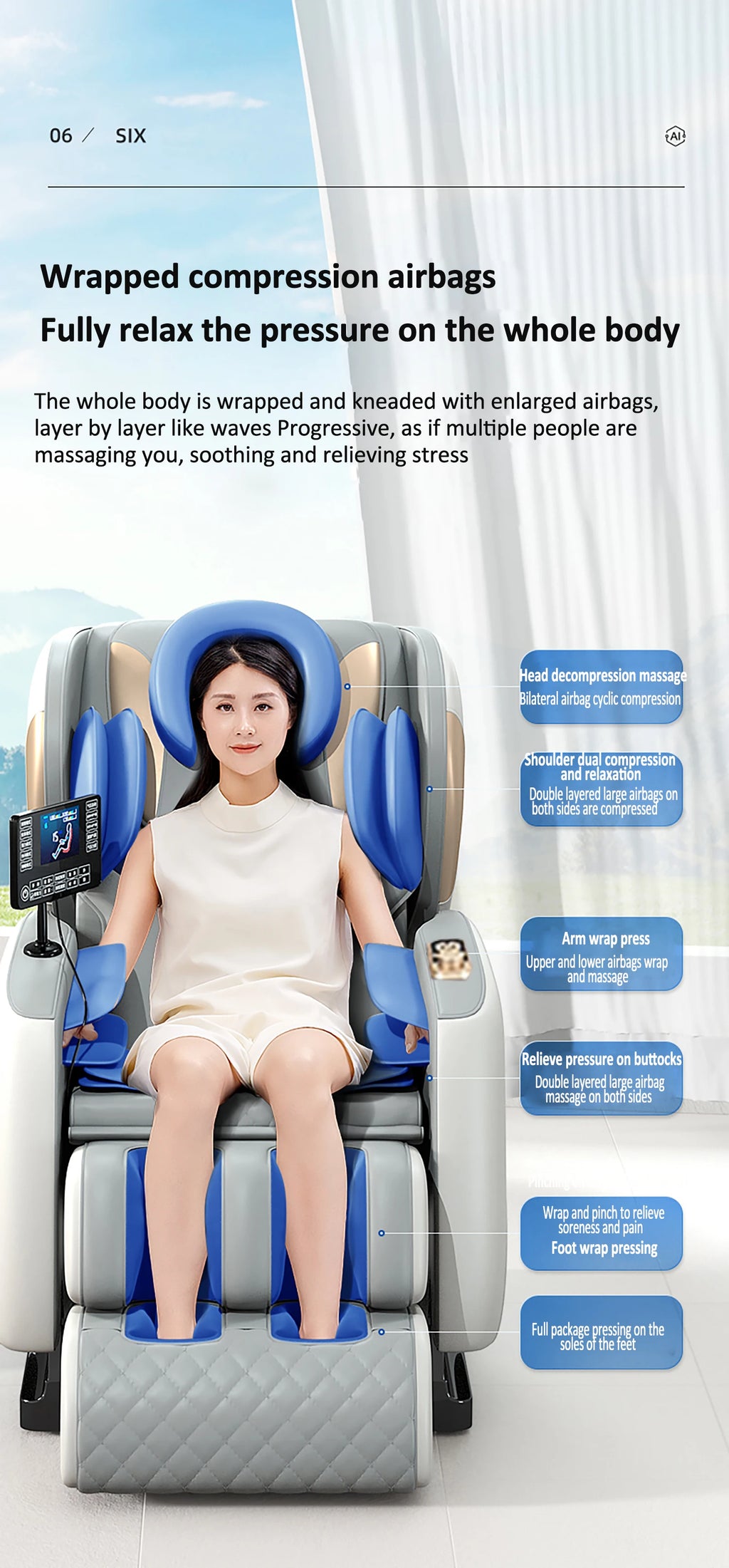 Massage Chair Zero Gravity Recliner with Heat Therapy & Bluetooth Massage Chairs Tidesmit