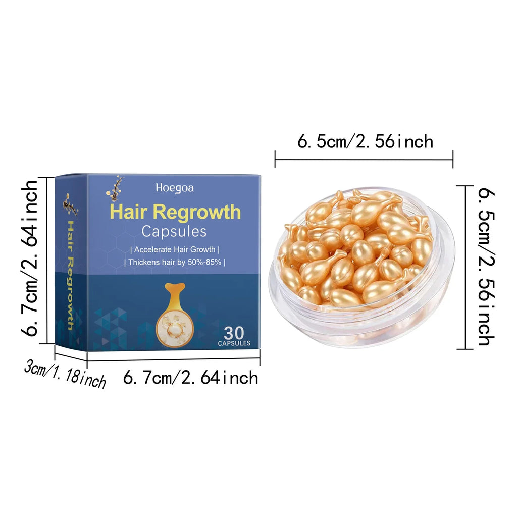 Tidesmit Hoegoa hair growth serum capsules for fast hair regrowth, anti-hair loss scalp treatment, and baldness repair.