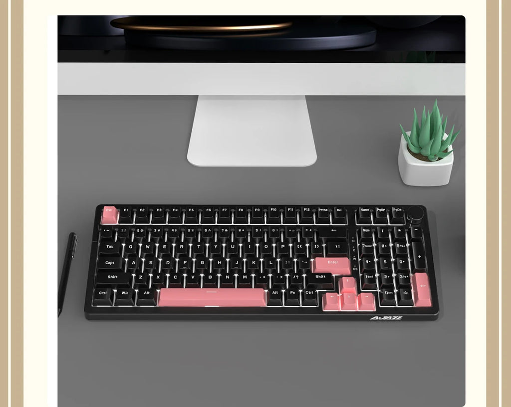 Ajazz AK992 Wired Mechanical Keyboard 98-Key Full Layout  Hot-Swap USB Gaming keyboard Multimedia Key Knob for Desktop PC Laptop