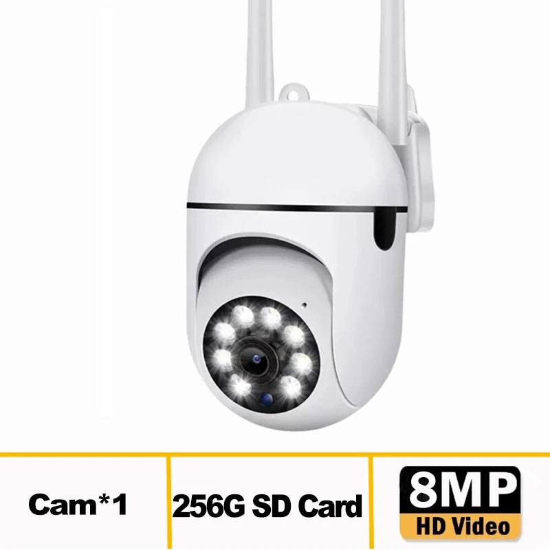 8MP Wifi Surveillance Camera Wireless Security PTZ IP Camera Color Night Vision AI Human Tracking CCTV Camera 4X Digital Zoom