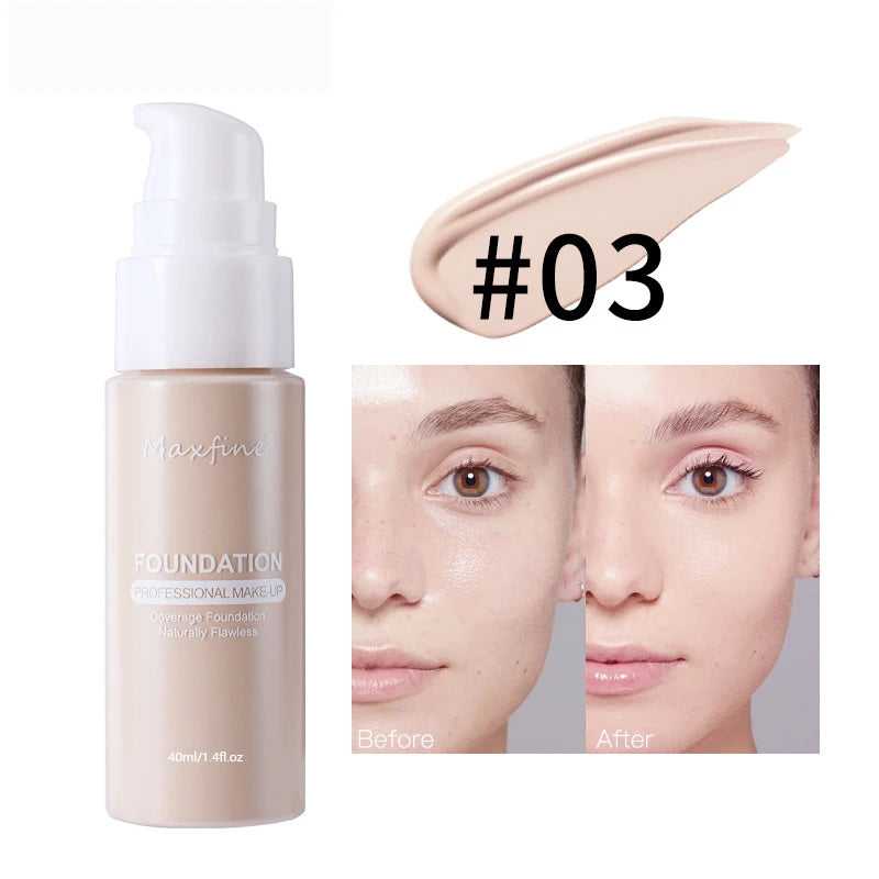 Tidesmit 12 color liquid foundation set showing delicate moisturizing texture and high coverage face makeup swatch