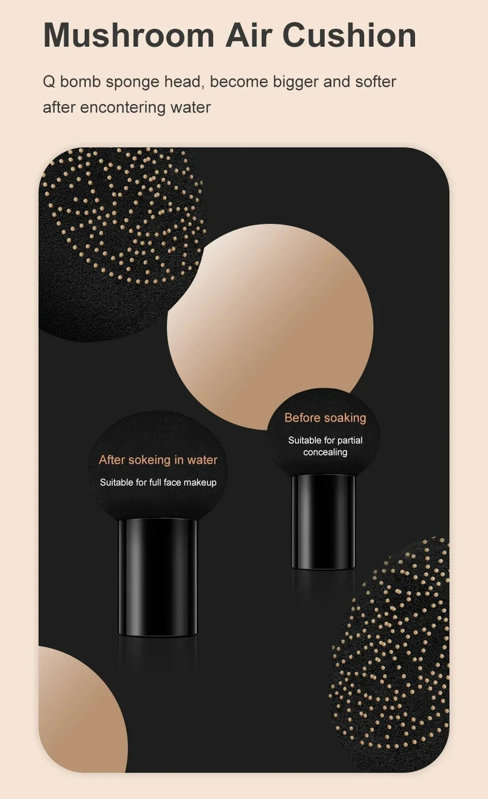 Tidesmit mushroom head air cushion CC cream moisturizing foundation and oil-control concealer makeup texture view