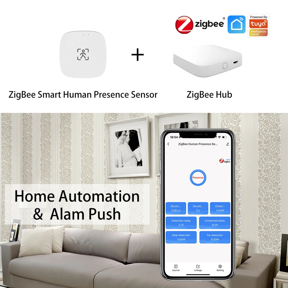 MmWave Human Presence Sensor with Luminance Detection for Smart Homes Tidesmit