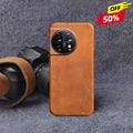 OnePlus 11 Leather Case | Vintage Crazy Horse Genuine Shock-Absorbing Cover Yellow Brown China Mainland Tidesmit