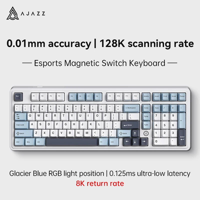 AJAZZ AK980 MAX HE 8K - New Magnetic Switch Type-C - Wired Only - Computer Gaming Keyboard Upgrade Gasket Mechanical Keyboard