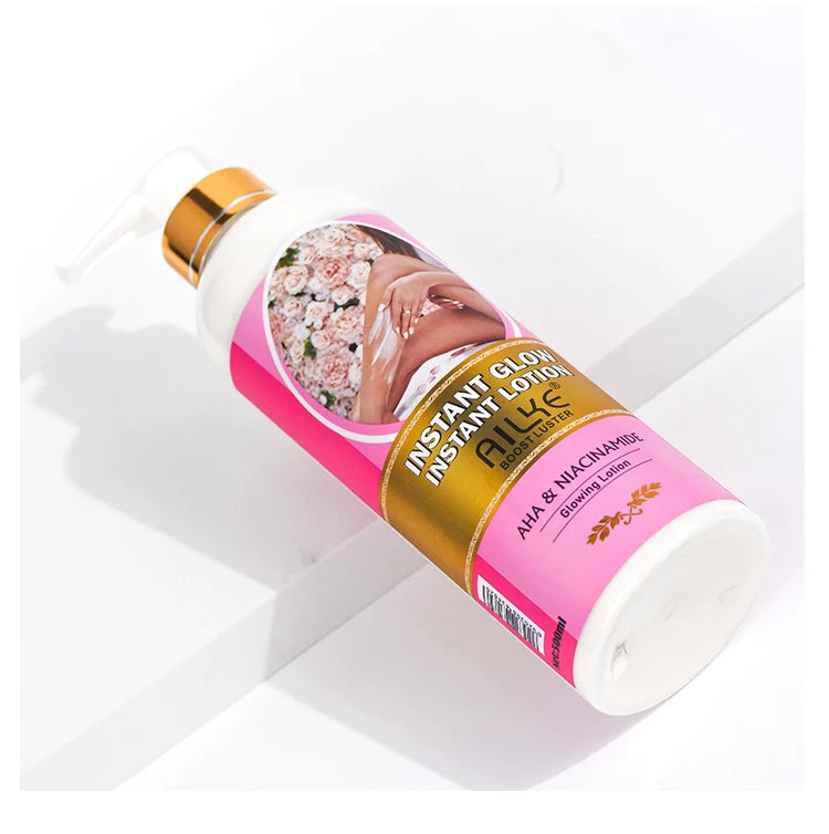 AILKE Vegan Brightening Body Lotion, with AHA, Niacinamide, Moisturizing, Hydration, for All Skin Type, Radiant Skin Body Cream