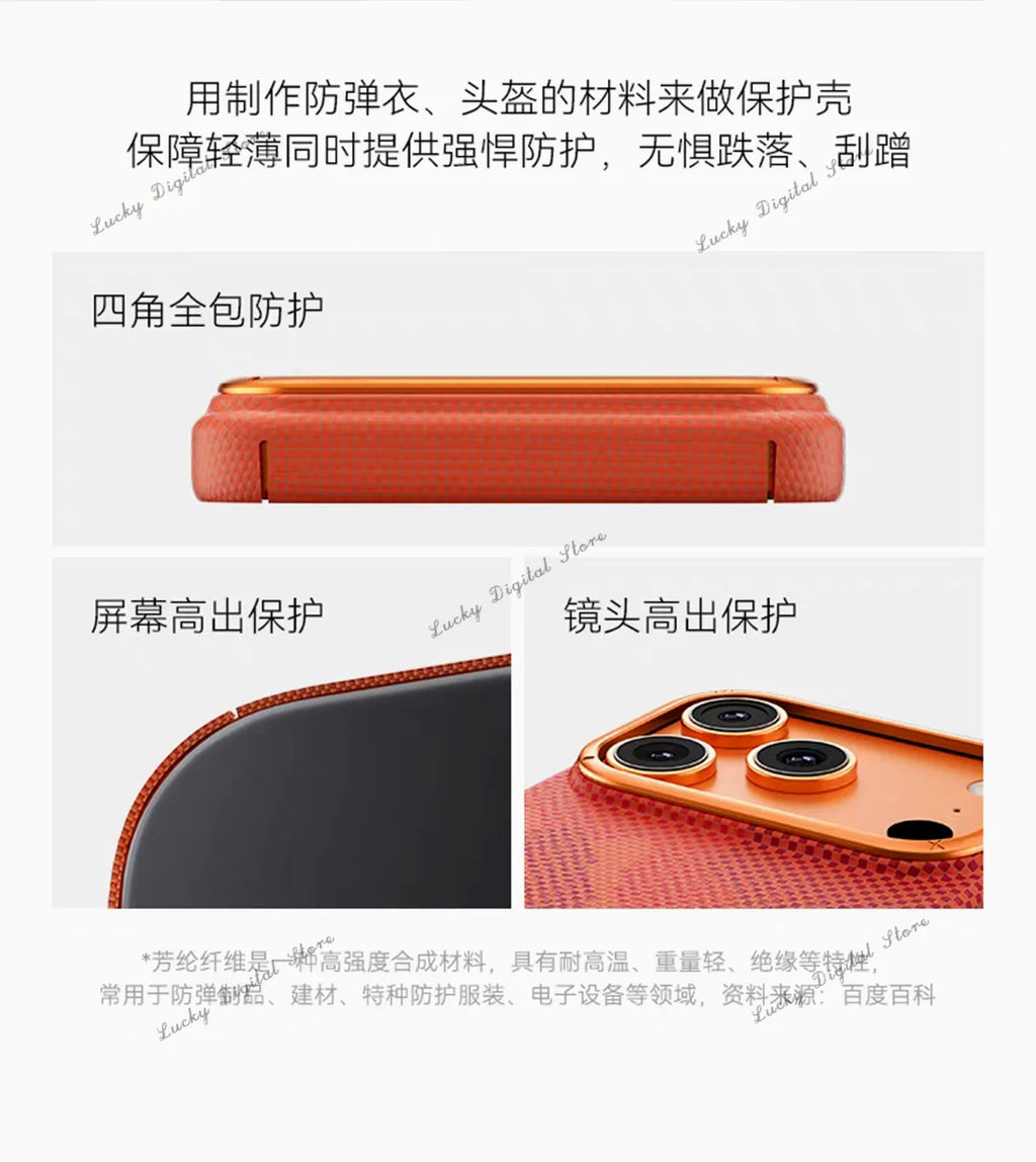 iPhone 17 Pro Max Aramid Fiber Case with Slim Aluminum Frame Tidesmit