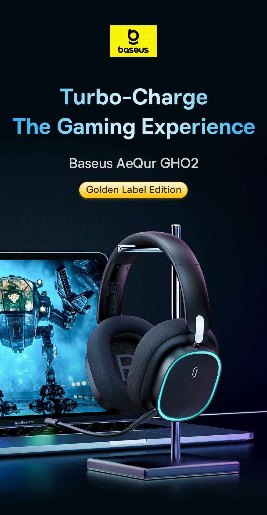 Wireless Gaming Headset Bluetooth 5.3 40mm Driver Tidesmit 01 Tidesmit