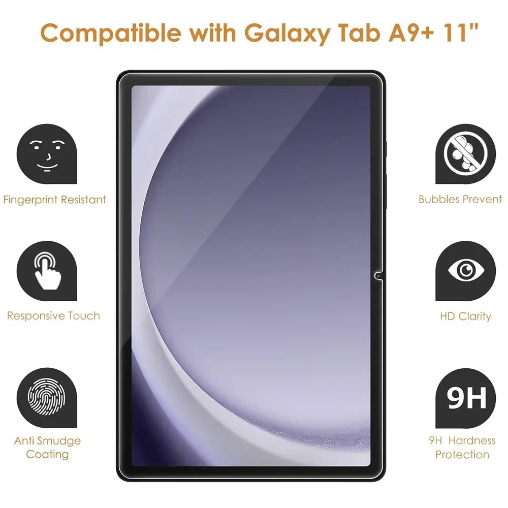 Samsung Galaxy Tab A9+ Screen Protector - 2 Pack 9H Tempered Glass Tidesmit
