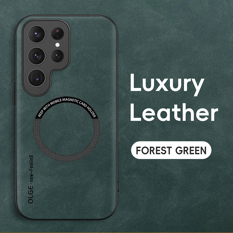 Magnetic Phone Case for Samsung Galaxy S26 Ultra - Slim Shockproof Cover Green Tidesmit