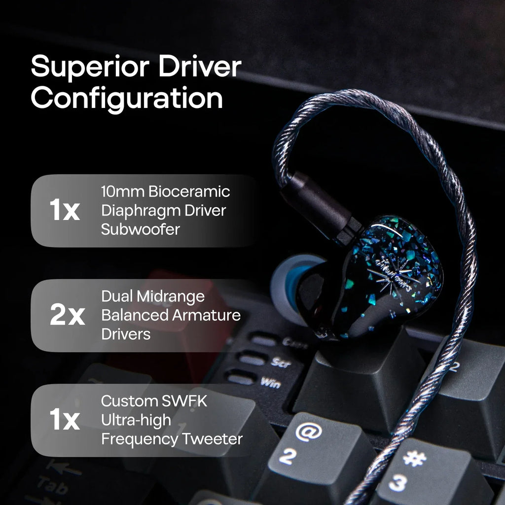 Kiwi Ears Astral 7-Driver Hybrid IEM Earphones by Tidesmit Tidesmit