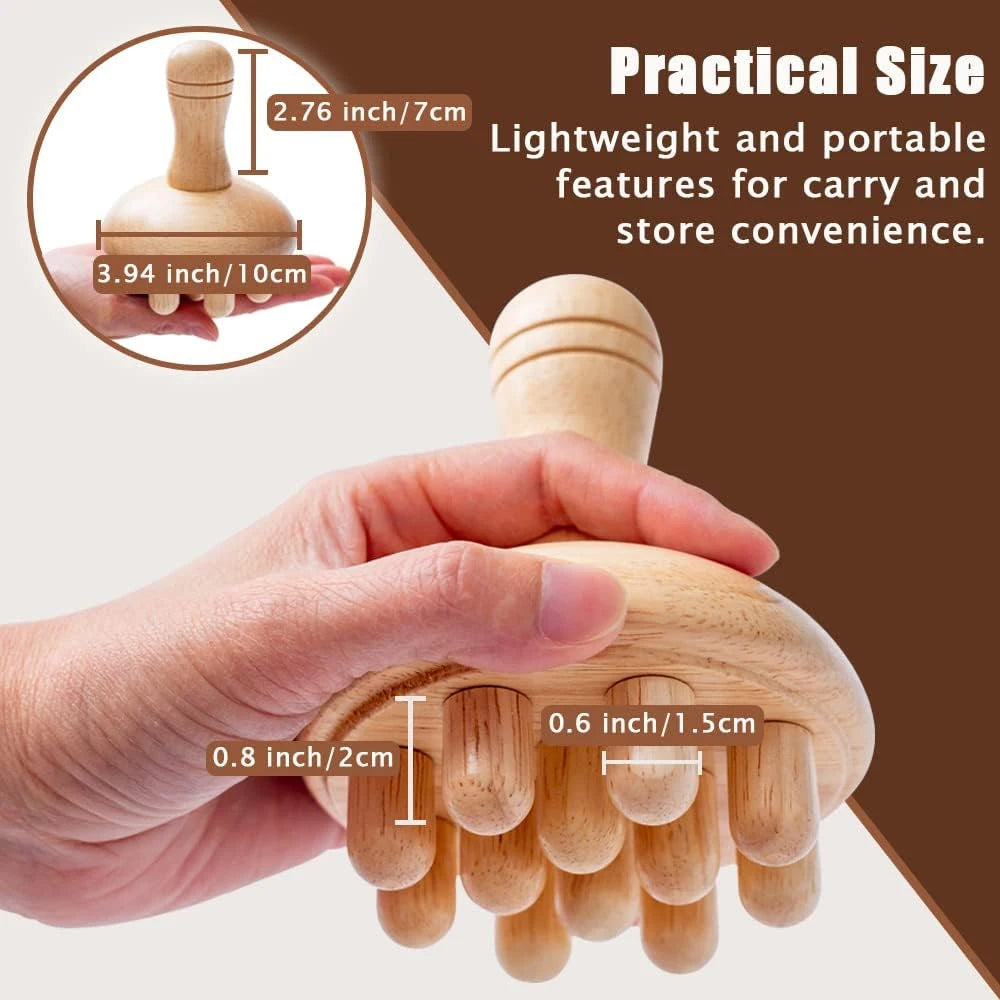 Wooden Mushroom Shape Massage,Manual Wood Therapy Massage Tool,Anti Cellulite,Maderoterapia,Lymphatic Drainage,for Full Body Use