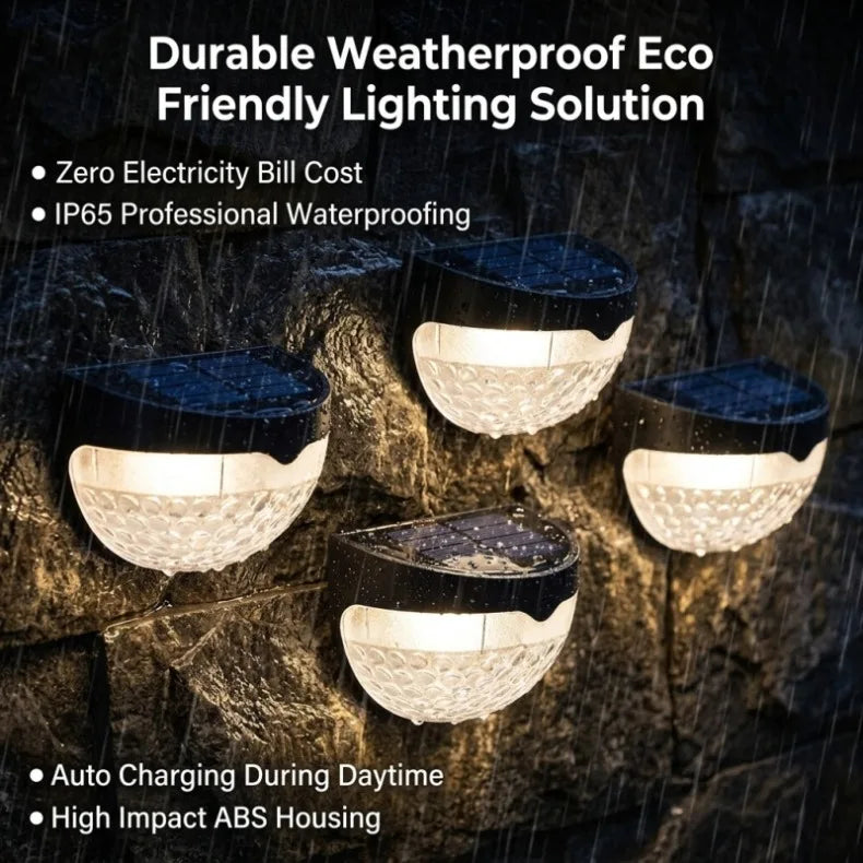 6 Pack RGB Solar Fence Lights, Deck Lights Solar Powered Outdoor Waterproof Fence Lighting for Fence Deck Step Stair Post Wall. (Black)Outdoor waterproof wall lamp, garden energy lamp, garden step, terrace, staircase, flower