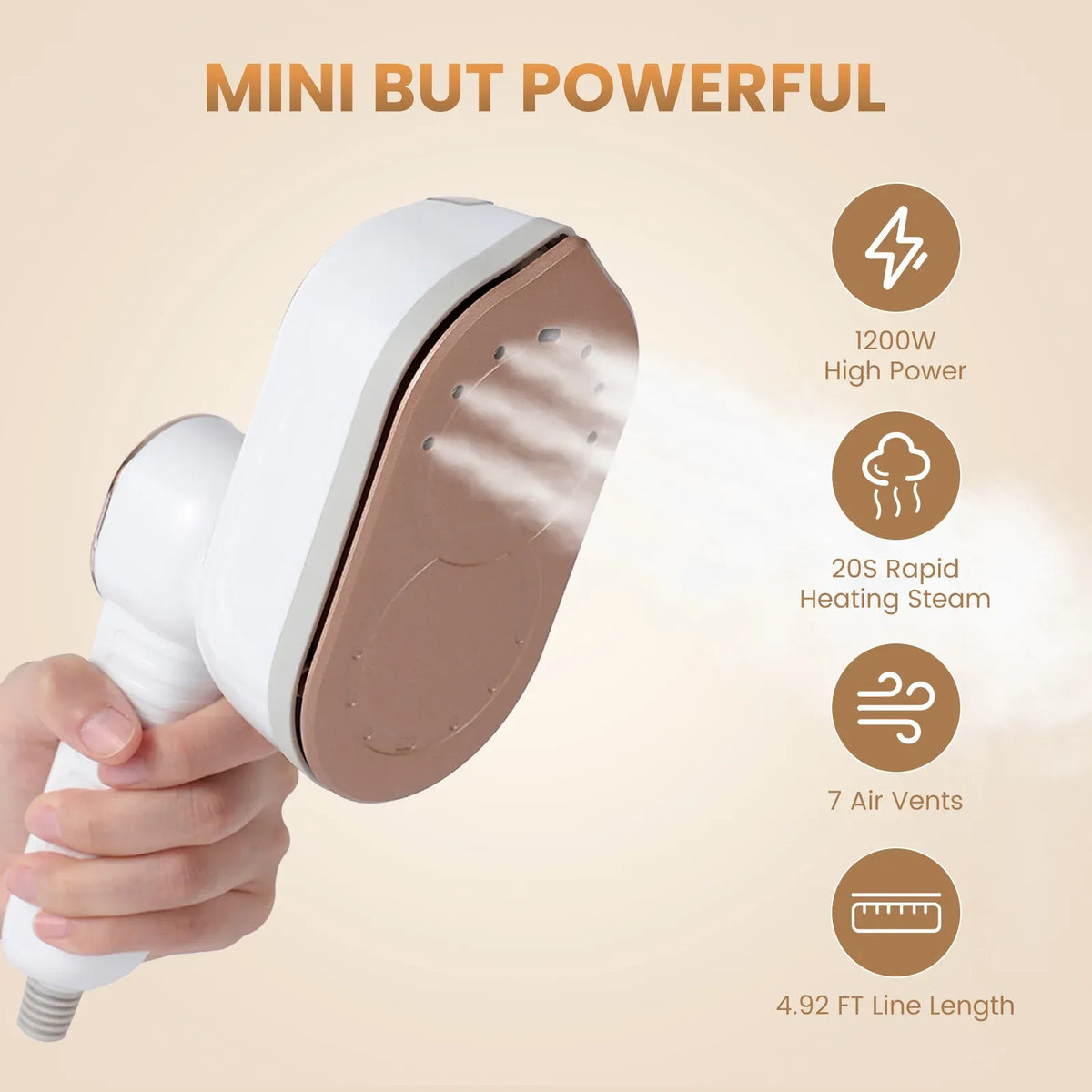 Tidesmit 1200W Foldable Handheld Garment Steamer
