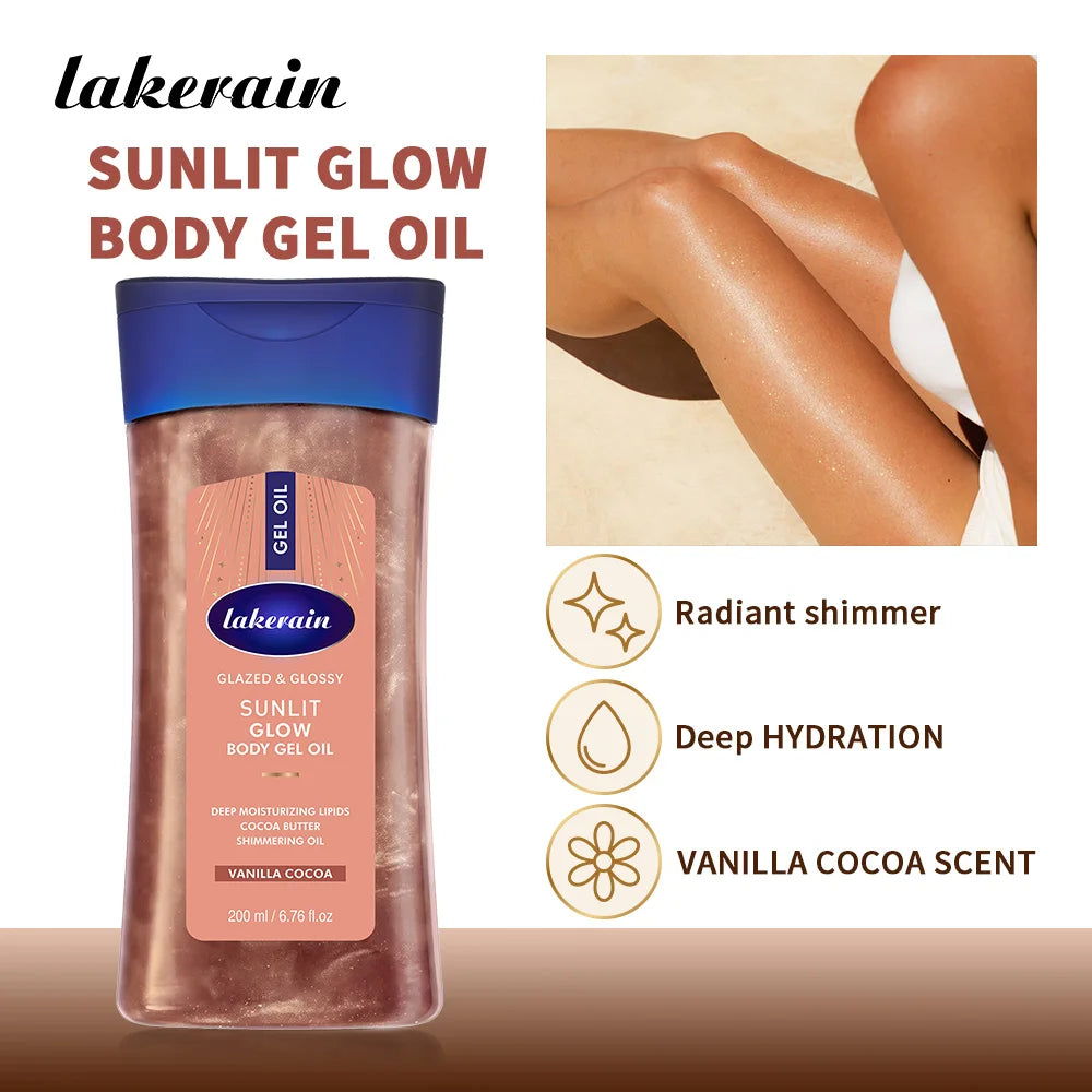 Vanilla Cocoa Vitamin B3 Body Gel Oil Ultra Hydrating Glow Skincare Nourish Soft Smooth Dry Skin Body Oil For All Skin Types
