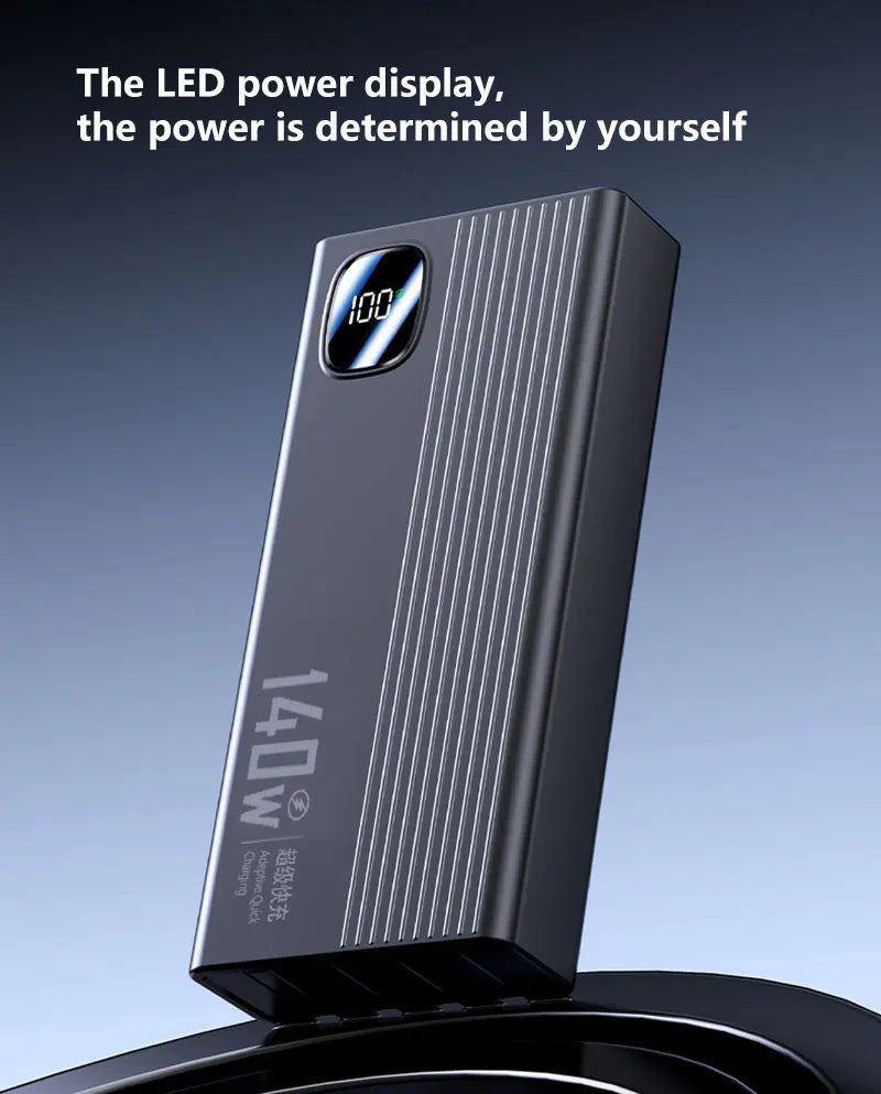 Tidesmit 200000mAh Portable Power Bank - Fast Charging USB-C Travel Battery Tidesmit