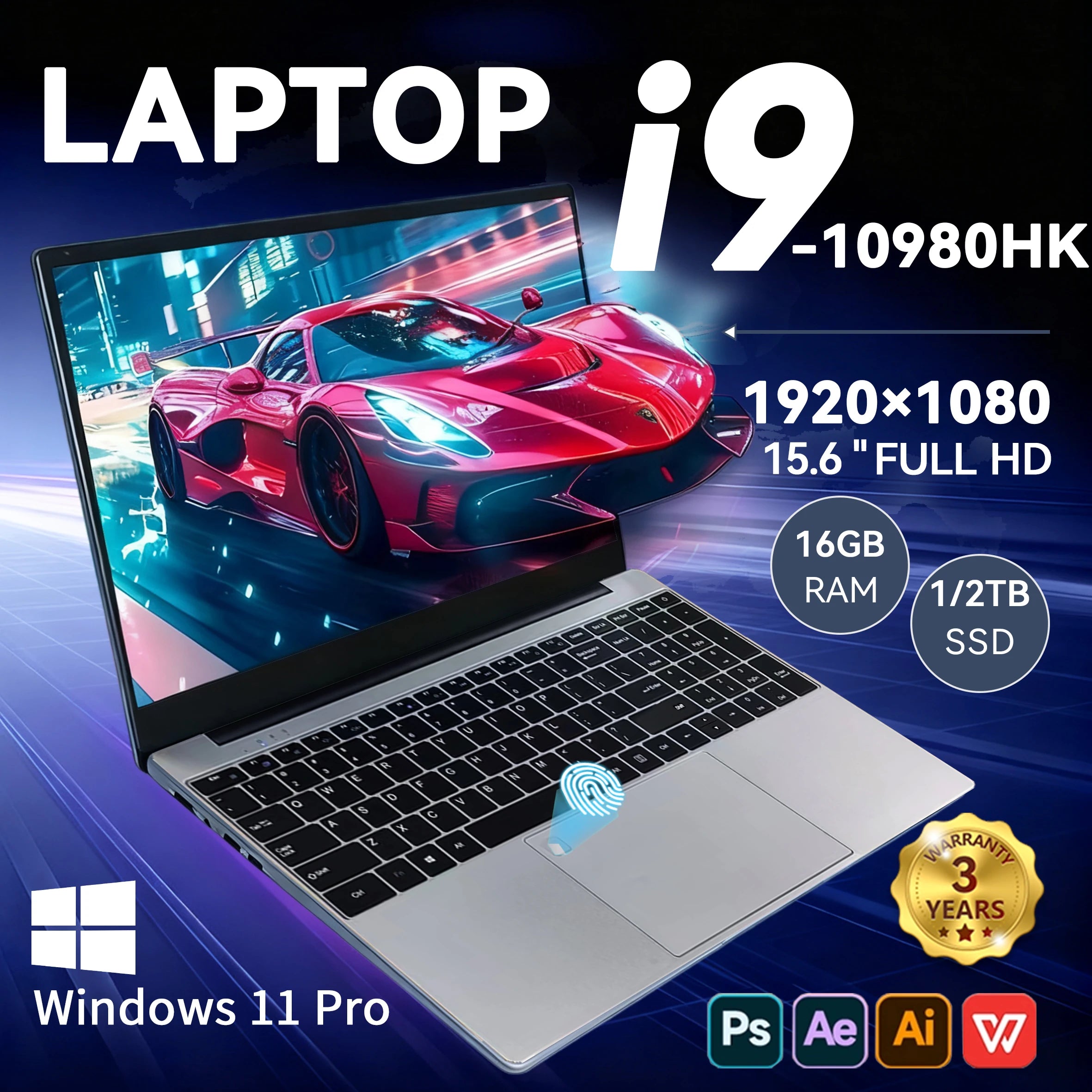 2026  Windows 11 Intel Core i9-10980HK 15.6 inch Fingerprint UnIock Keyboard backligh Laptop 16GB RAM 1TB/2TB SSD game Laptops