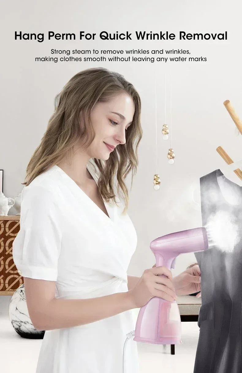 Tidesmit 1500W Handheld Garment Steamer 330ml Pink EU Plug