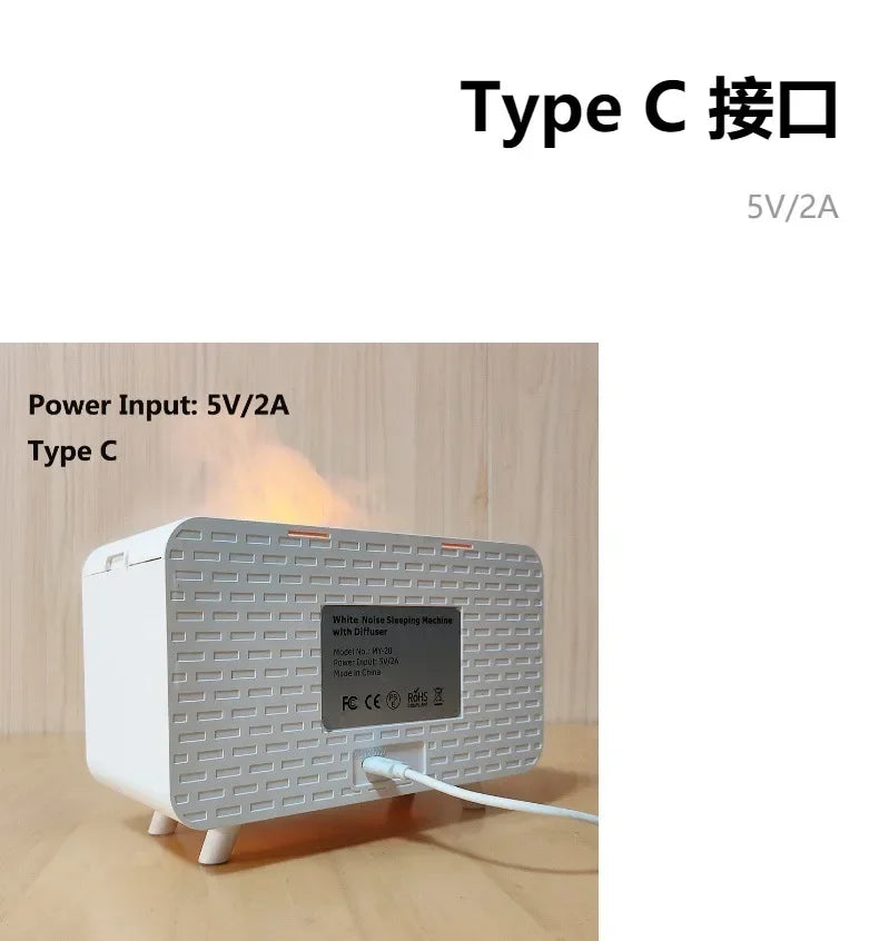 4 in 1 HIFI Bluetooth Speaker LED White Noise Speaker White Noise Sleep Aid Night Light Humidifier Machine with 8 Nature Sounds