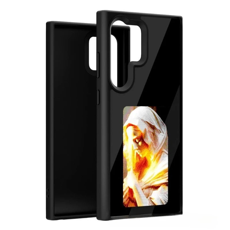 NFC Ink Screen Phone Case for Galaxy S24 Ultra - Slim Shock-Absorbing Cover Black Tidesmit