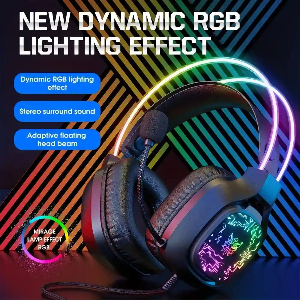 Gaming Headset with Noise-Canceling Mic - Over-Ear PC Audio Tidesmit